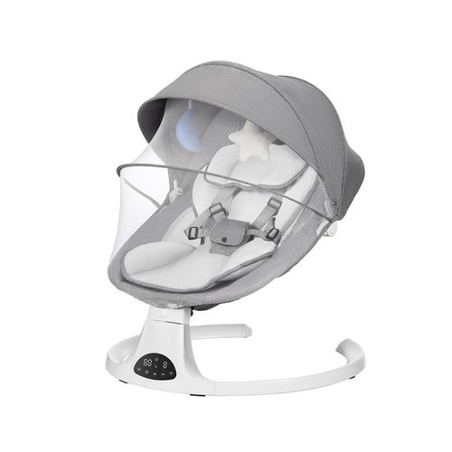 3 en 1 Baby Swing, Chaise électrique Rocker et Bouncer, Swing automatique à 5 vitesses, Musique Bluetooth, Télécommande et contrôle tactile, Harnais à 5 points, Recline réglable, avec moustiquaire