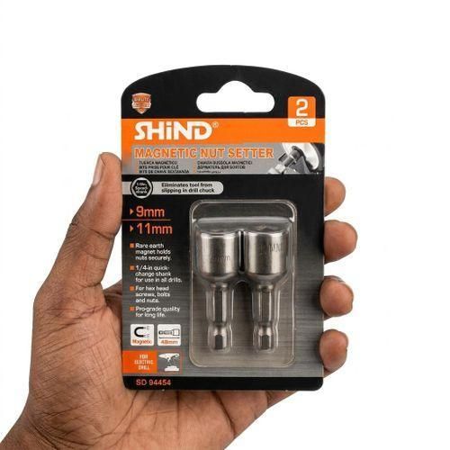 Lot de 2 Douilles Magnétiques SHIND - 9mm et 11mm - Tige Hexagonale 1/4 à Changement Rapide - Aimant en Terre Rare - Qualité Professionnelle pour Perceuse Électrique