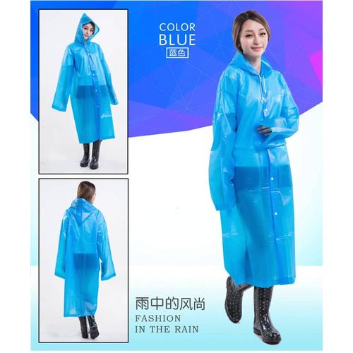 Poncho De Pluie à Capuche Imperméable - Bleu