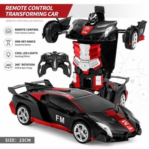 Robot-voiture transformable - Voiture télécommandée rechargeable avec transformation par simple pression et drifts rotatifs à 360°