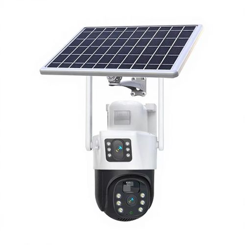 Caméra de permission Extérieure PTZ IP Solaire Sans Fil avec Vision Nocturne, Dispositif de Sécurité avec Carte Sim 4G, Objectif pour Touriste, 4K
