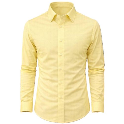 Chemise Homme Casual Chic – Coupe Ajustée – Jaune