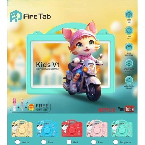 Tablette Educative pour Enfant 6 Go, RAM 256 Go Android 13.0 Controle parental