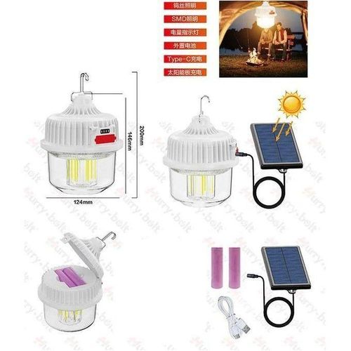 Super Lampe LED Solaire Avec Suspension Et Panneau Solaire Extern