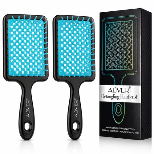 2 Brosses Démêlante Massage Cuir Chevelu – Tous Types de Cheveux