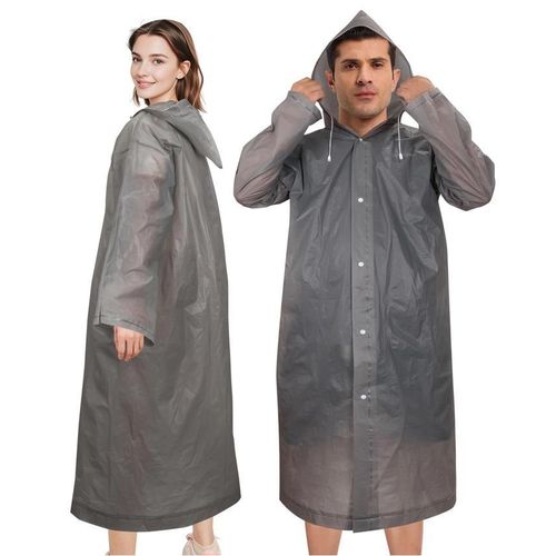 Ponchos de pluie pour adultes réutilisables, imperméables en EVA avec capuche et cordon pour femmes et hommes