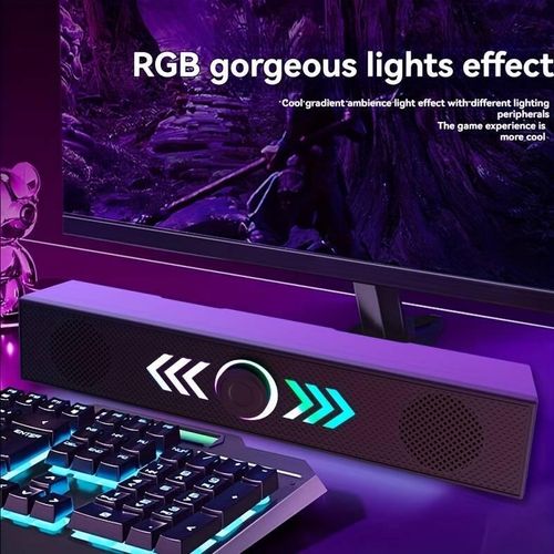 Barre de son pour ordinateur, haut-parleur Bluetooth de bureau, idéal pour le home cinéma