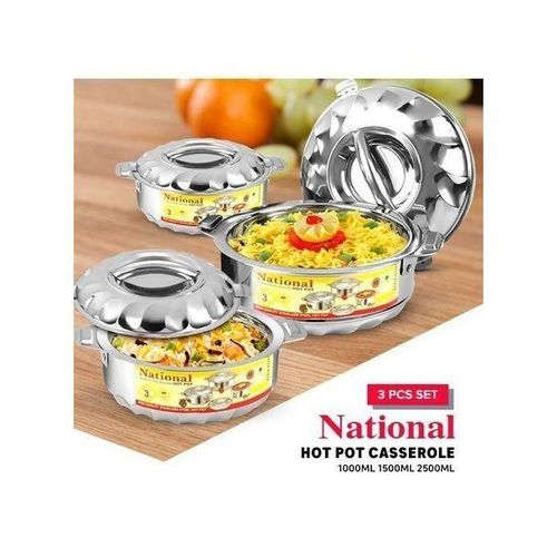 Lot de 3 soupières casseroles en acier inoxydable