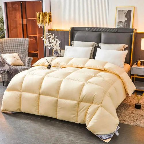 Couette Douceur ExtraLarge Jaune Clair Douceur 100%coton 240x260cm - 3Places