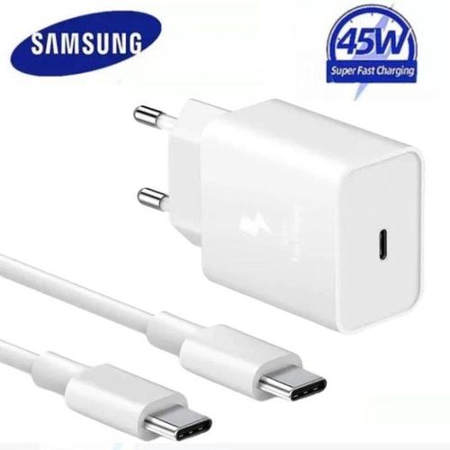 Samsung Chargeur (BLANC) original compatible a Samsung. usb type -C ( charge rapide 45W )