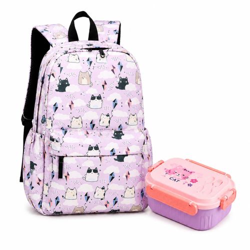 Sac Scolaire Grande Capacité avec Boîte à Goûter Offerte