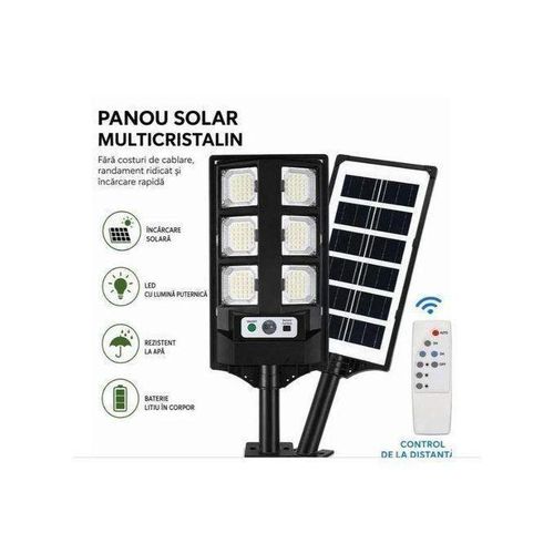 Lampe solaire rue avec Panneau Solaire Intégré, 6 DIRIGÉ Fort, Télécommande, capteurs de Lumière, Résistance À Eau de gros HG