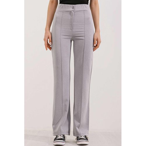 Pantalon Palazzo Taille Haute 6629 - Gris