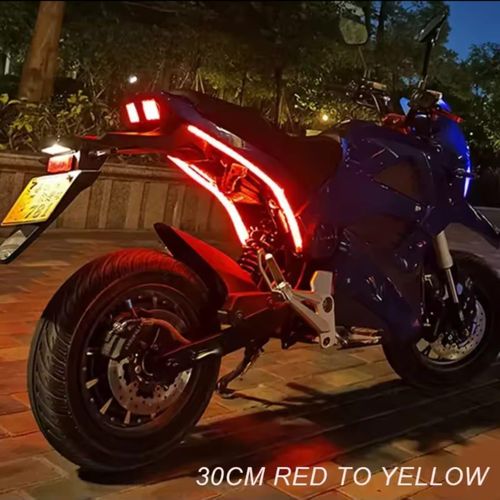 Lot de 2 Bandes LED Flexibles 30cm pour Moto – Feux de Jour DRL et Clignotants Coulants Rouge et Jaune