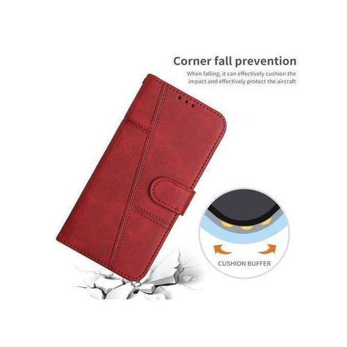 Etui à Rabat en Cuir Compatible Tecno Pop 9 - ROUGE
