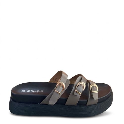 Sandales Compenses avec Lanire pour Femme - Gris