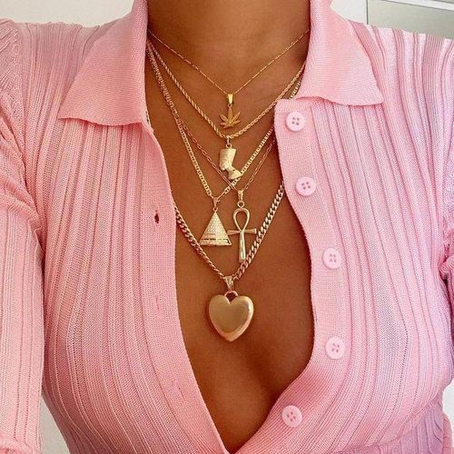 Cleopatra Pyramide Collier Clavicule - 5 Pièces