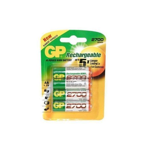 Gp Lot De 4 Piles Alcalines GP 2700 Rechargeable - 1,2 V AA YU