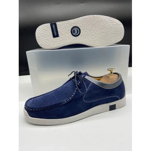 Chaussures Homme en Cuir Daim avec Lacets BLEU – Style Élégant et Confort Durable
