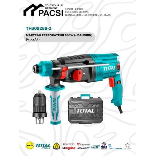 Marteau Perforateur 800 W + Mandrin Total
