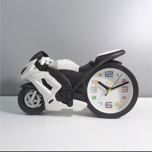 Réveil moto créatif , horloge de chambre, décoration moto, petit réveil pour dortoir