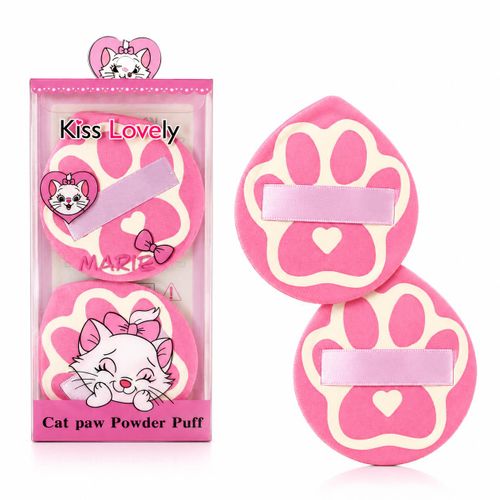 Éponge à Maquillage Cat Paw Powder Puff Kiss Lovely – Lot de 2 Houppettes Ultra Douces pour Fond de Teint & Poudre