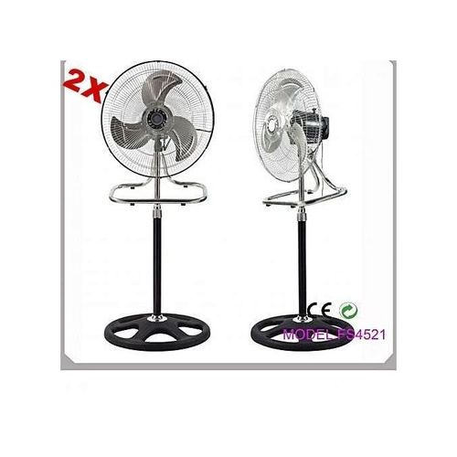 Lion 2 Puissant Ventilateurs À Pied - 18 Pouces - Noir/Blanc