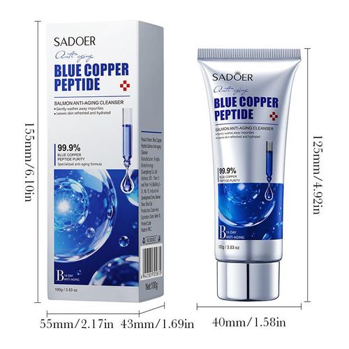 Nettoyant au Cuivre Peptide, Nettoyant Visage aux Acides Aminés, Doux, Hydratant Non-Tensif, Nettoyant Apaisant