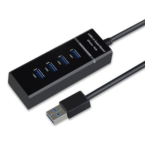Hub USB 3.0, adaptateur USB 4-en-1, répartiteur de données à 4 ports, pour ordinateur portable, PC, MacBook Pro, iMac, Surface Pro et autres périphériques USB – Noir