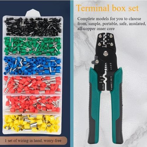 Kit de 450 cosses à sertir avec pince, connecteurs électriques, cosses de raccordement 1,5-10 mm, connecteurs de fils, pince de terminaison de câble