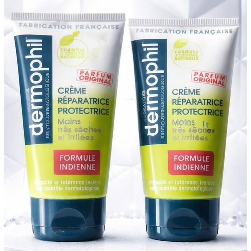 Lot De ( 2 × 75ml ) Crème Mains Réparatrice, Protectrice DERMOPHIL Peaux Très Sèches et Abîmés Importé De France