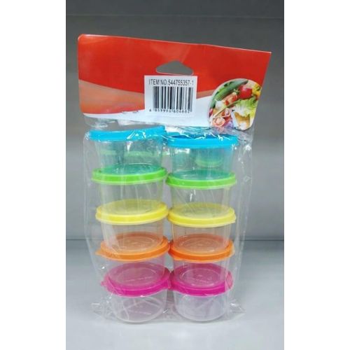 Set de 10 Mini Boîtes de Conservation Hermétiques - Récipients Colorés pour Aliments