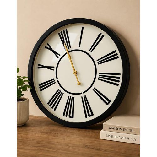 Horloge murale ronde de style rétro à chiffres romains