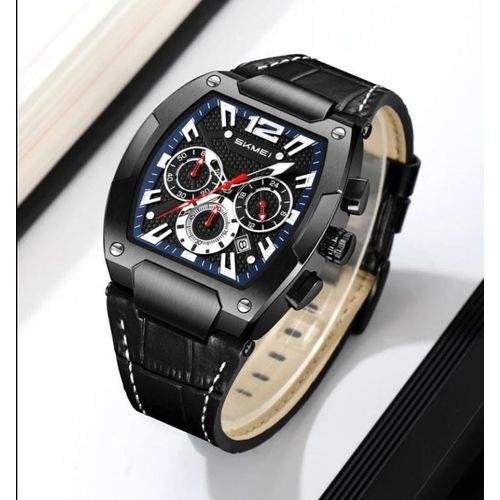 SKMEI 9357 , Montre de luxe , nouvelle conception , résistante à l'eau, design tendance pour hommes d'affaires, mouvement à quartz, fond en acier inoxydable.