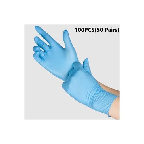 Boîte De 100 Gants En Nitrile Bleu – Jetables & Sans Poudre – Usage Médical & Ménager – 50 Paires