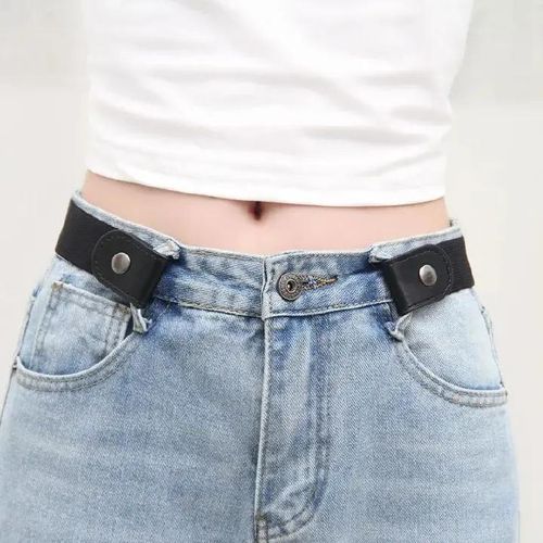 Ceinture femme élastique, ceinture homme paresseuse tissée invisible et sans couture, ceinture unisexe en jean longueur ajustable