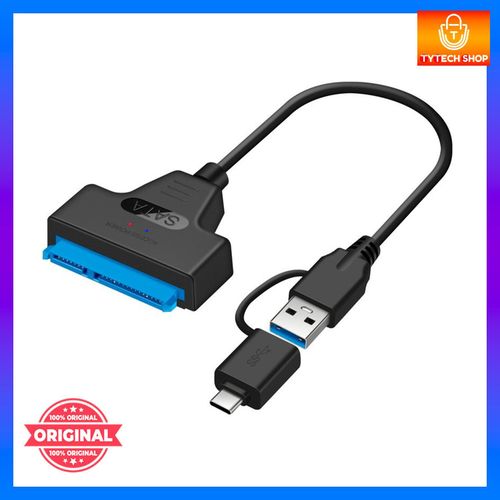 Adaptateur Externe SATA 3 - USB 3.0 Hdd/Ssd Type C + USB compatible Pc et Mac