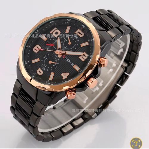 Montre homme analogique noir design unique-first class
