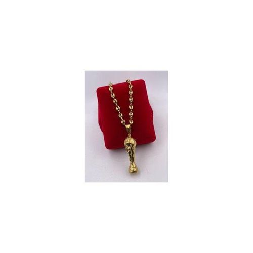 Chaine Grain De Café Avec Medaille Coupe or Plaquer